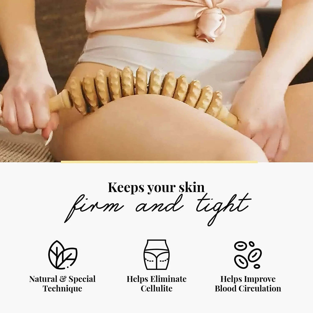 rouleau de massage courbé en bois 38 cm