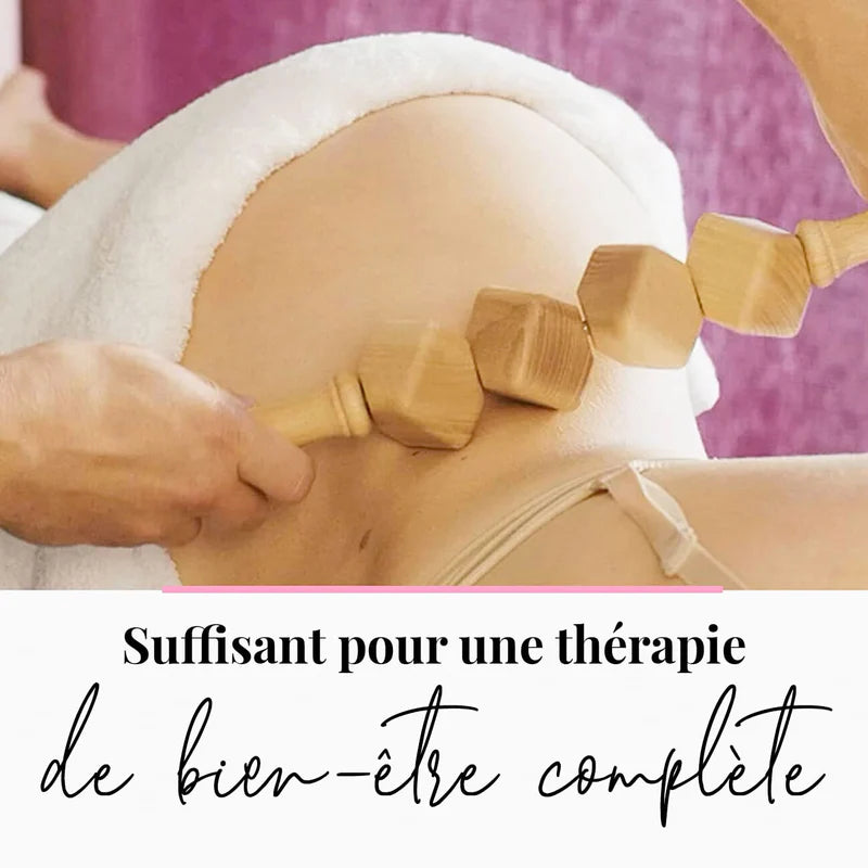 Rouleau de Massage Anti-Cellulite en Bois – Madérothérapie Naturelle