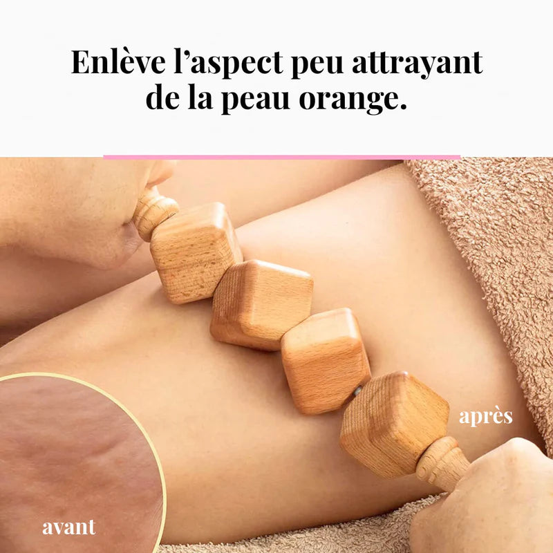 Rouleau de Massage Anti-Cellulite en Bois – Madérothérapie Naturelle