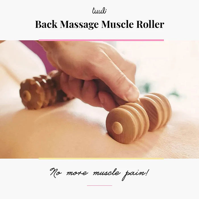 Masseur portatif en bois – Rouleau de massage pour la relaxation et le soulagement du stress